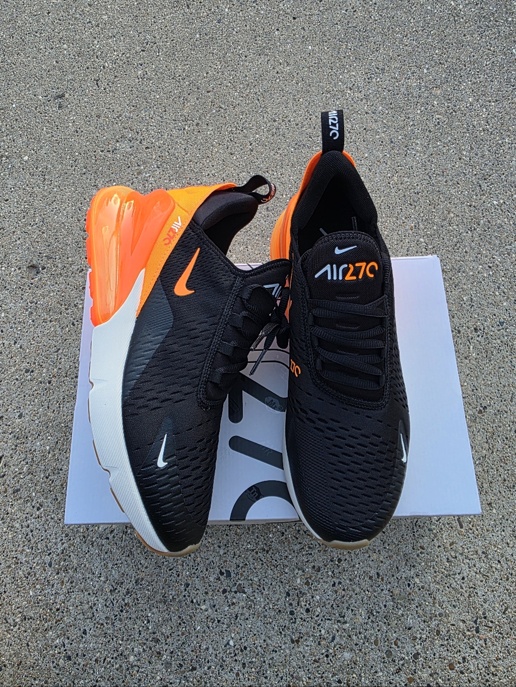 Nike Air Max 270 Men's Black/Orange Athletic Sneakers Size 10(44)